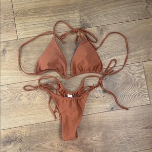 Neutral Burnt Clay Brown Bikini Set - M